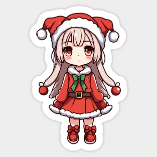 Cute christmas girl anime Sticker